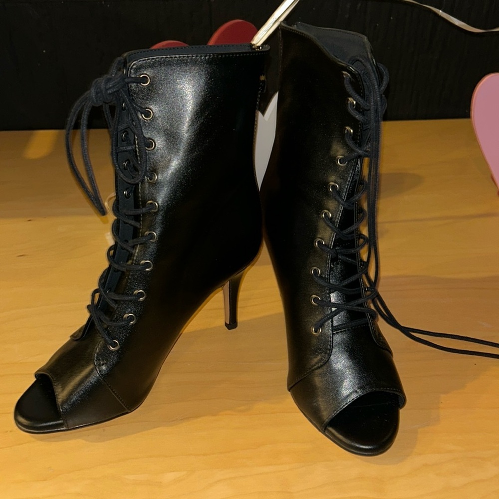 Black Heel Boots, Open Toe